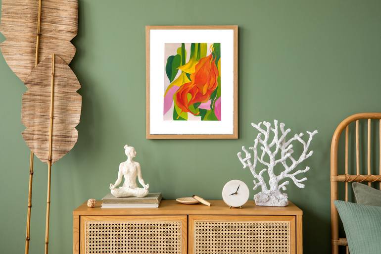 Original Abstract Floral Painting by Violetta  Borigard 