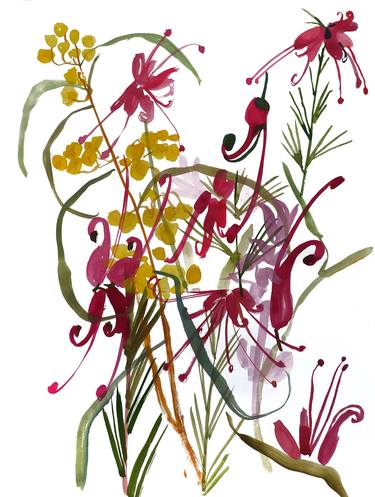Original Fine Art Floral Paintings by Violetta Borigard