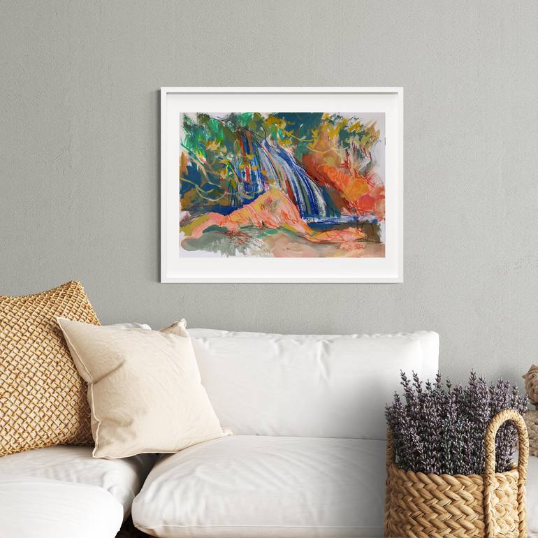 Original Abstract Landscape Painting by Violetta  Borigard 