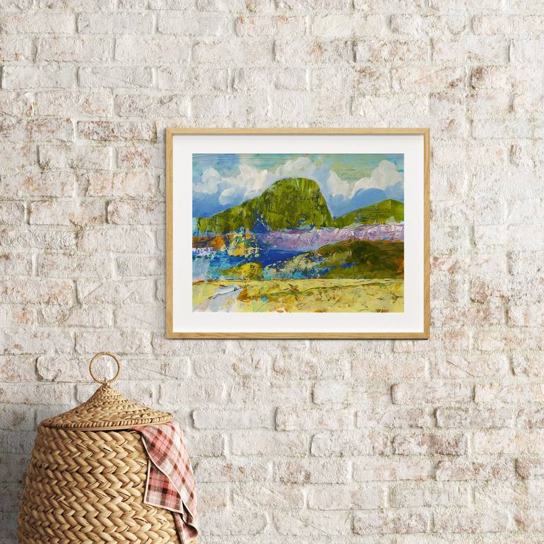 Original Abstract Landscape Painting by Violetta  Borigard 