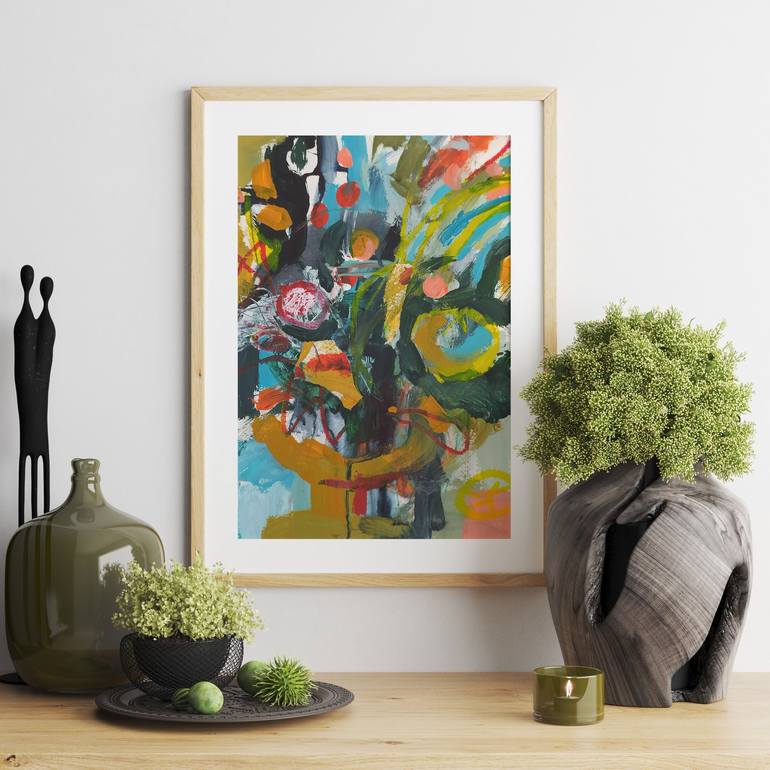 Original Abstract Still Life Collage by Violetta  Borigard 