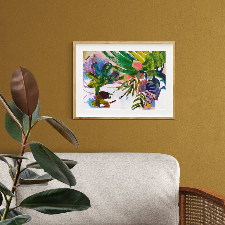 Original Abstract Botanic Collage by Violetta  Borigard 