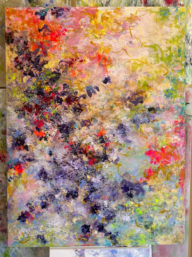 Original Abstract Floral Painting by Viktoria Ganhao