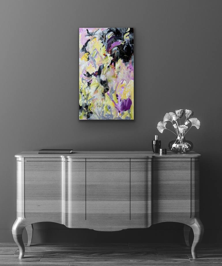 Original Abstract Floral Painting by Viktoria Ganhao