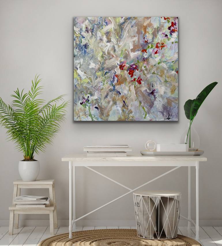 Original Abstract Expressionism Floral Painting by Viktoria Ganhao