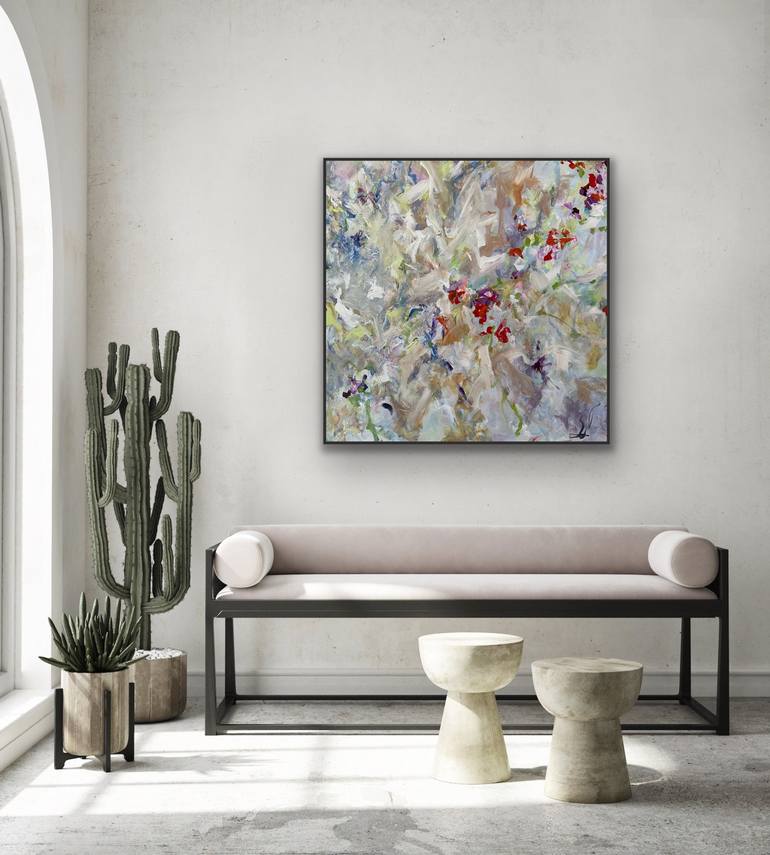 Original Abstract Expressionism Floral Painting by Viktoria Ganhao