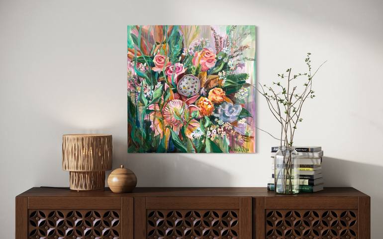 Original Contemporary Floral Painting by Momalyu Liubov Kriuchkova