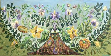 Original Art Deco Botanic Paintings by Momalyu Liubov Kriuchkova