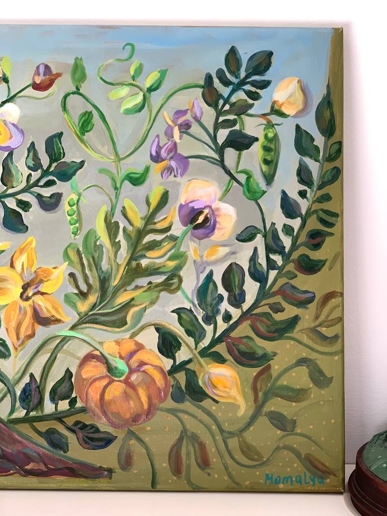 Original Art Nouveau Botanic Painting by Momalyu Liubov Kriuchkova