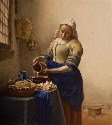 Vermeer Milkmaid (exact copy) thumb