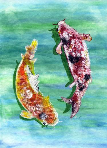 Original Abstract Fish Paintings by Paoling Rees
