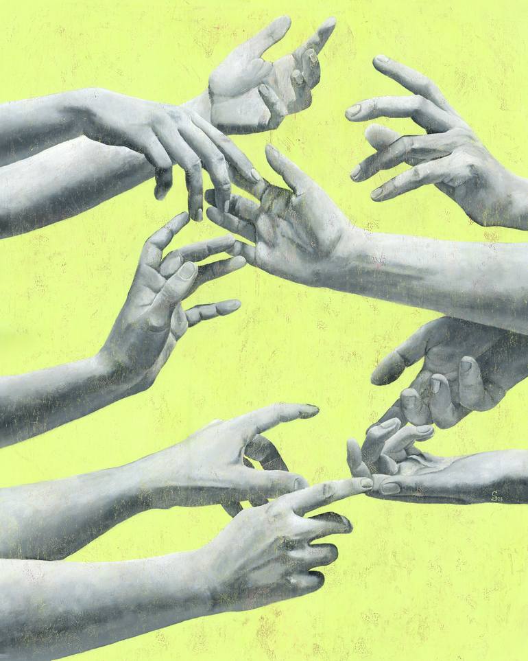 Original Black & White Body Painting by Margarita Stepanova