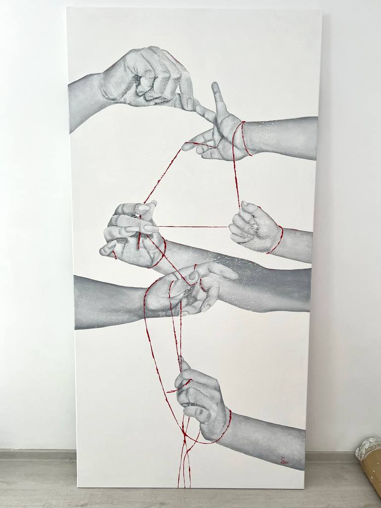 Original Black & White Body Painting by Margarita Stepanova