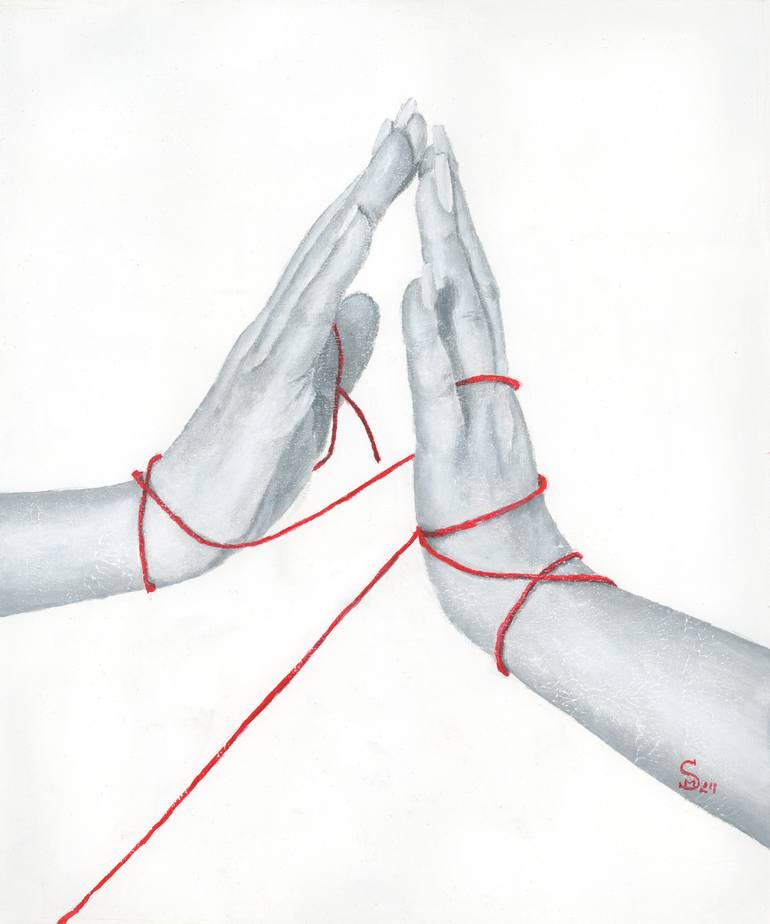 Original Black & White Body Painting by Margarita Stepanova