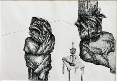 Original Expressionism Body Drawings by Masoud Amani