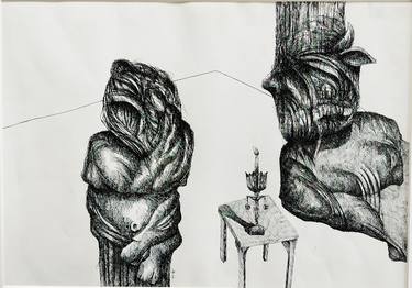 Original Symbolism Body Drawings by Masoud Amani