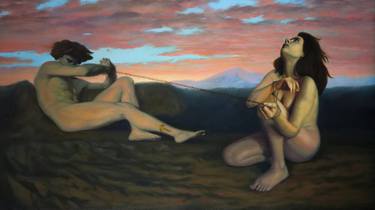 Nude, Man and Woman, Sunset, Mountains, Slavery thumb