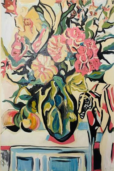 Print of Abstract Expressionism Floral Paintings by Monique Clark