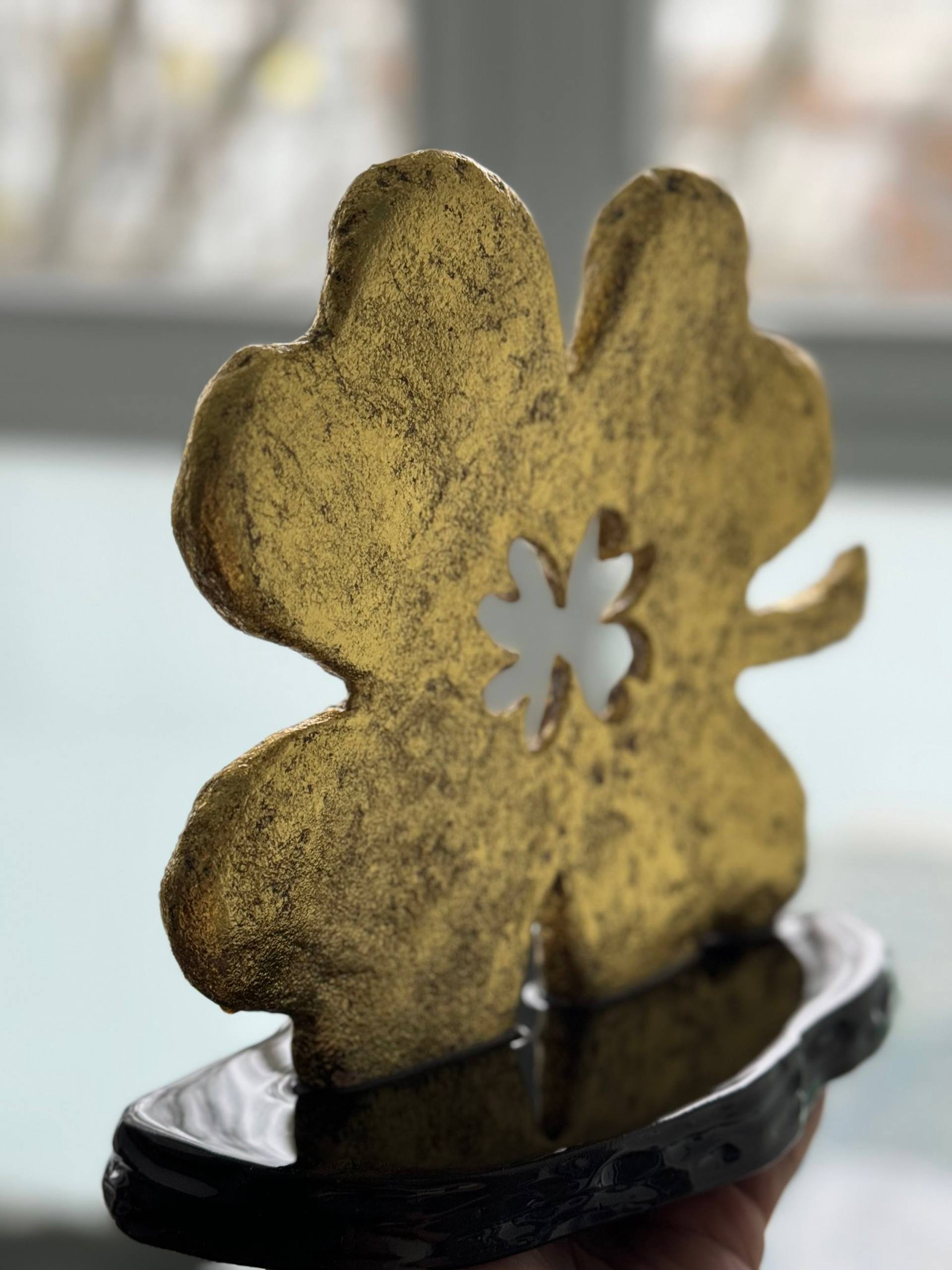 Vintage clover sculpture