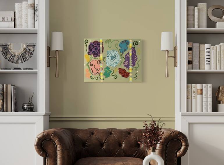 Original Abstract Floral Painting by LaDuska York