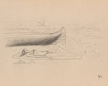 Print of Figurative Beach Drawings by Edwing Solorzano