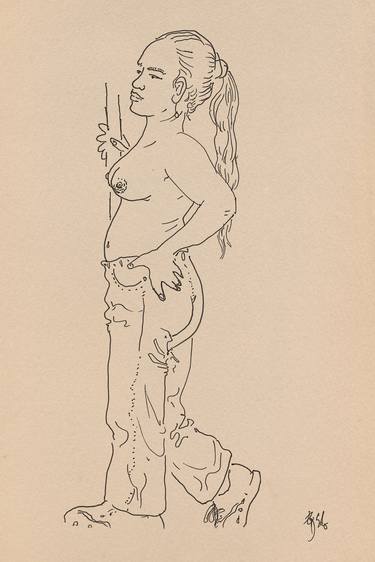 Print of Women Drawings by Edwing Solorzano