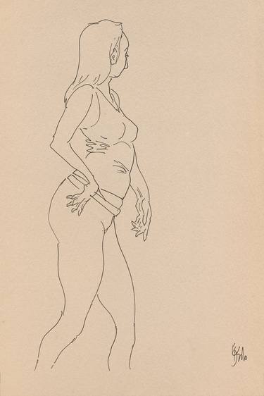 Original Figurative Women Drawings by Edwing Solorzano