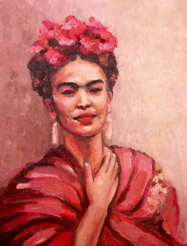 Frida in pink Original &Print of unique art Regina Diar thumb