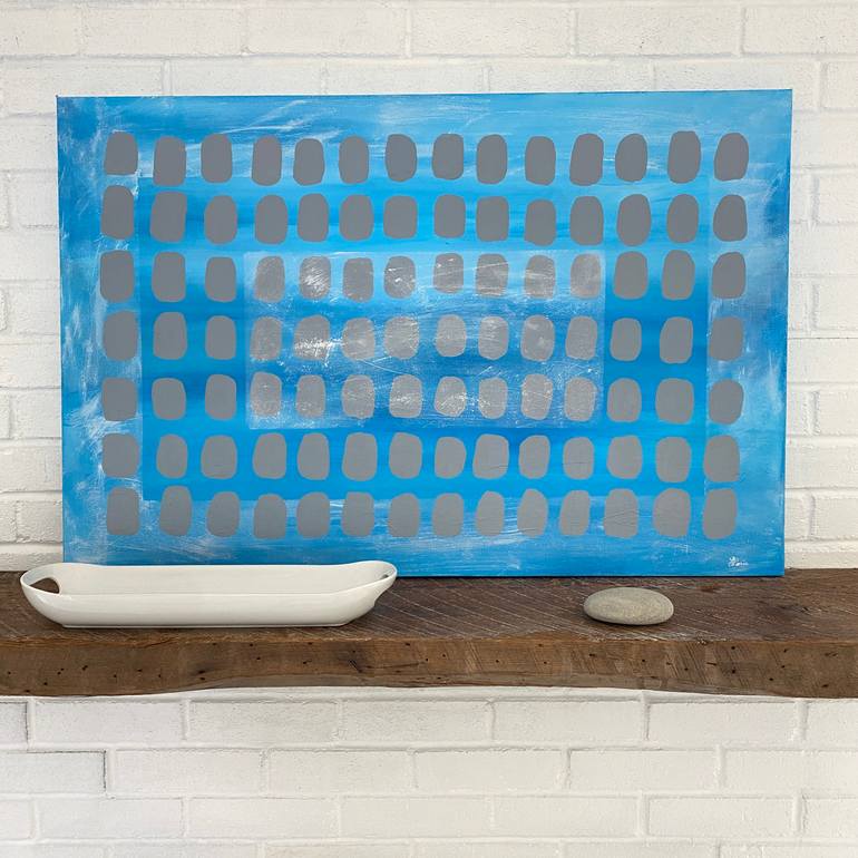 Original Geometric Abstract Painting by Liz Paris