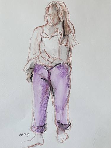 Original Figurative Women Drawings by Géraldine Moralès