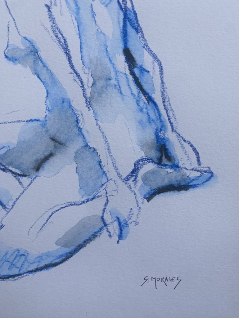 Original Figurative Nude Drawing by Géraldine Moralès