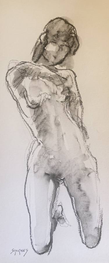 Original Figurative Nude Drawings by Géraldine Moralès