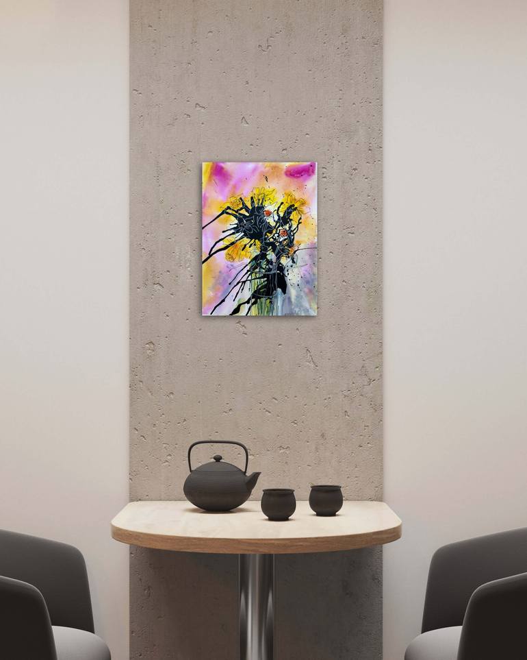Original Abstract Expressionism Floral Painting by Natalia Azarna