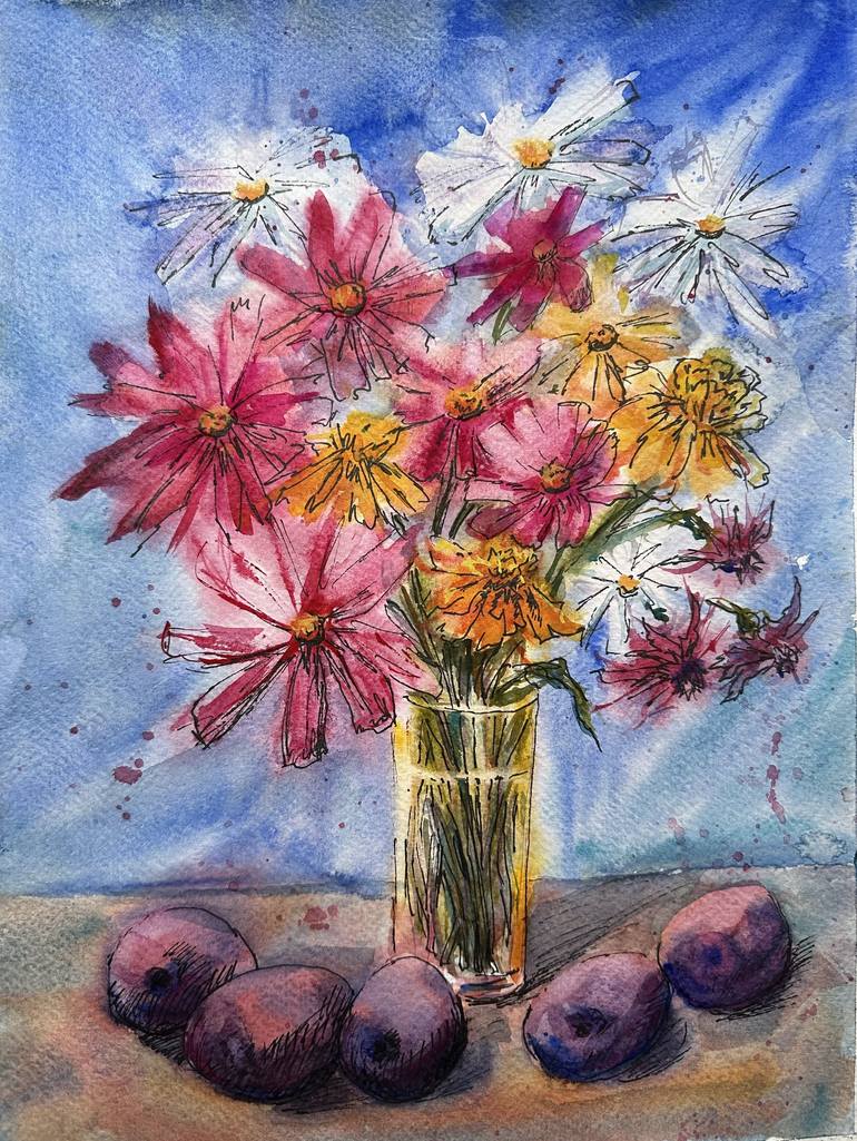 Print of Color Field Painting Still Life Paintings by Natalia Azarna