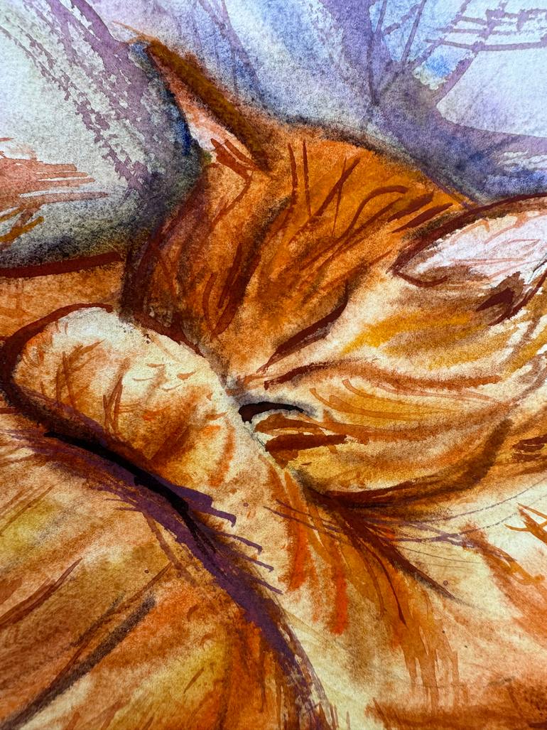 Original Expressionism Cats Painting by Natalia Azarna