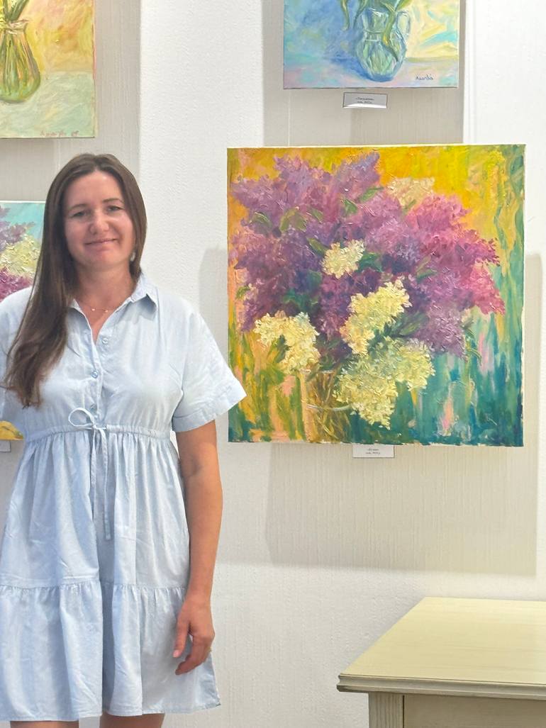 Original Color Field Painting Botanic Painting by Natalia Azarna