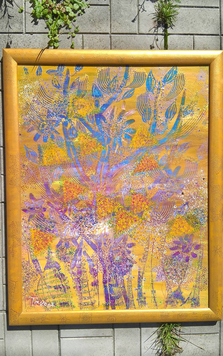 Original Abstract Expressionism Garden Painting by Tetiana Chebrova