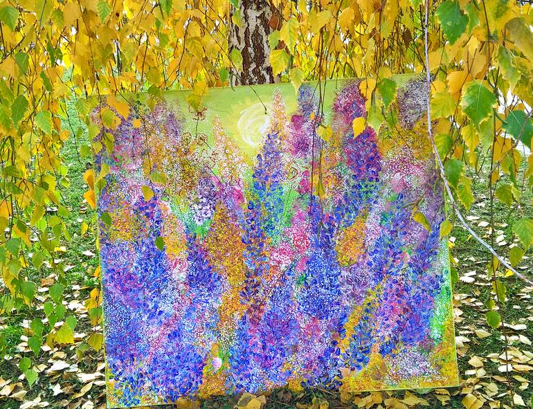 Original Abstract Expressionism Garden Painting by Tetiana Chebrova