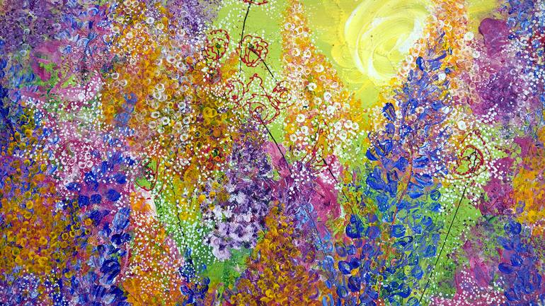 Original Abstract Expressionism Garden Painting by Tetiana Chebrova