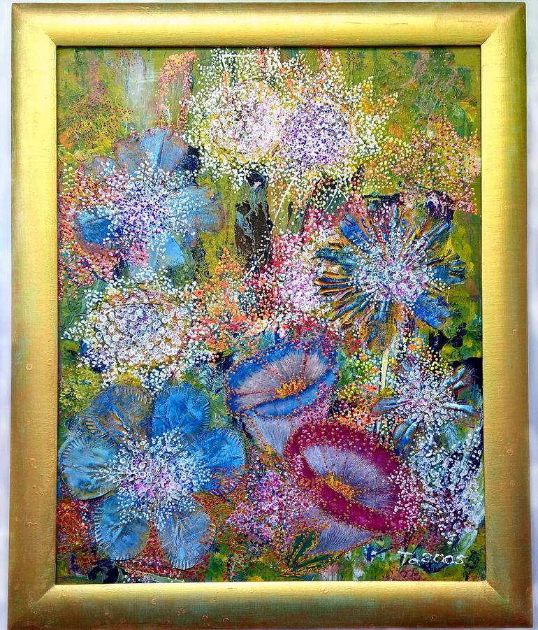 Original Abstract Expressionism Floral Painting by Tetiana Chebrova