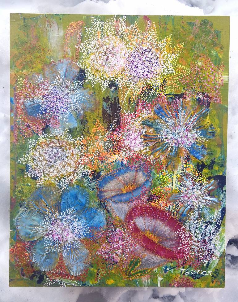 Original Abstract Expressionism Floral Painting by Tetiana Chebrova