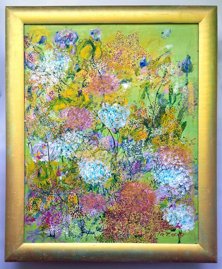 Original Abstract Garden Painting by Tetiana Chebrova