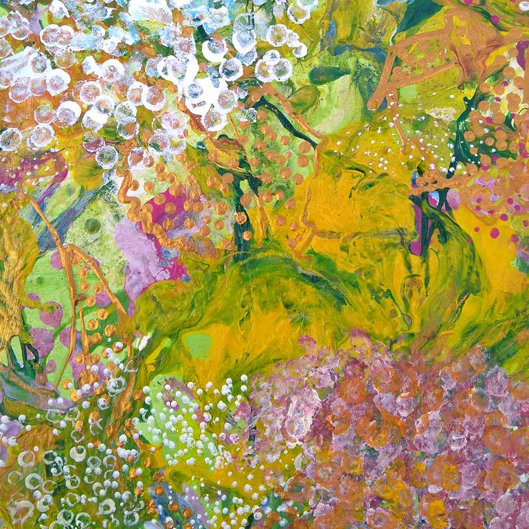 Original Abstract Garden Painting by Tetiana Chebrova