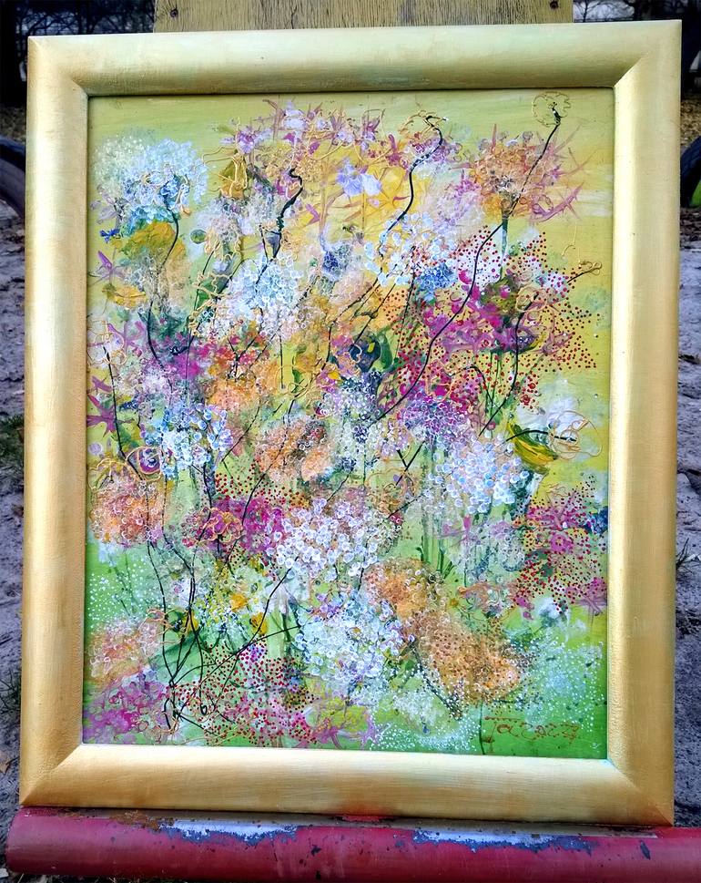 Original Abstract Expressionism Floral Painting by Tetiana Chebrova