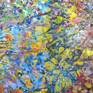 A detail of this colorful painting