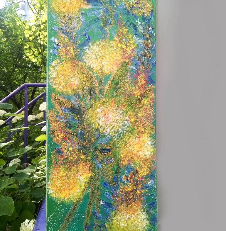 Original Abstract Expressionism Floral Painting by Tetiana Chebrova