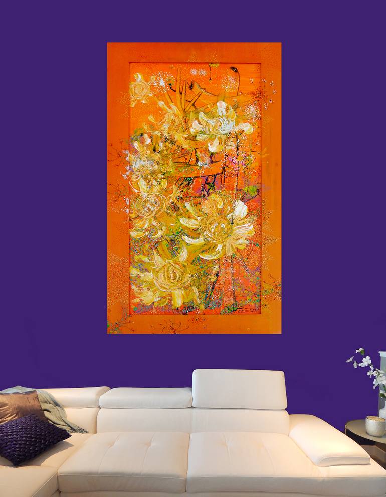 Original Abstract Expressionism Floral Painting by Tetiana Chebrova