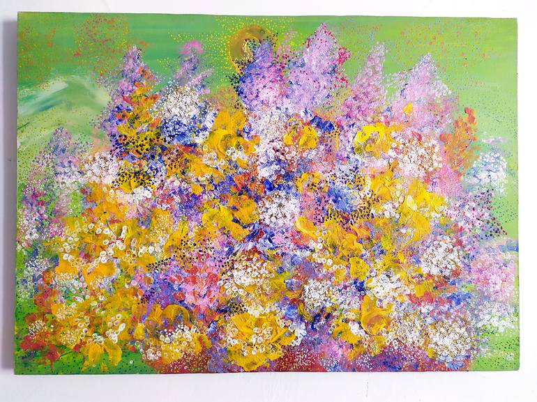 Original Abstract Garden Painting by Tetiana Chebrova