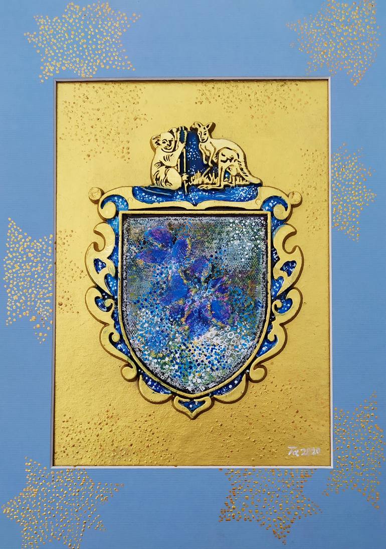 Original Art Deco Floral Painting by Tetiana Chebrova