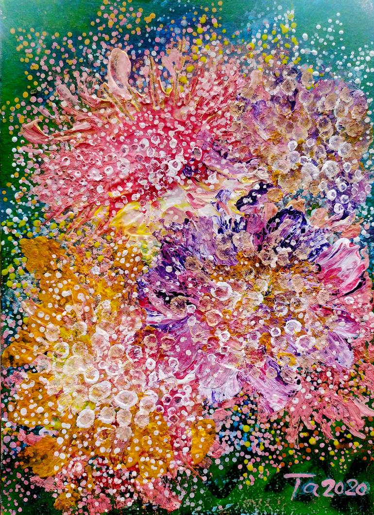 Original Abstract Floral Painting by Tetiana Chebrova